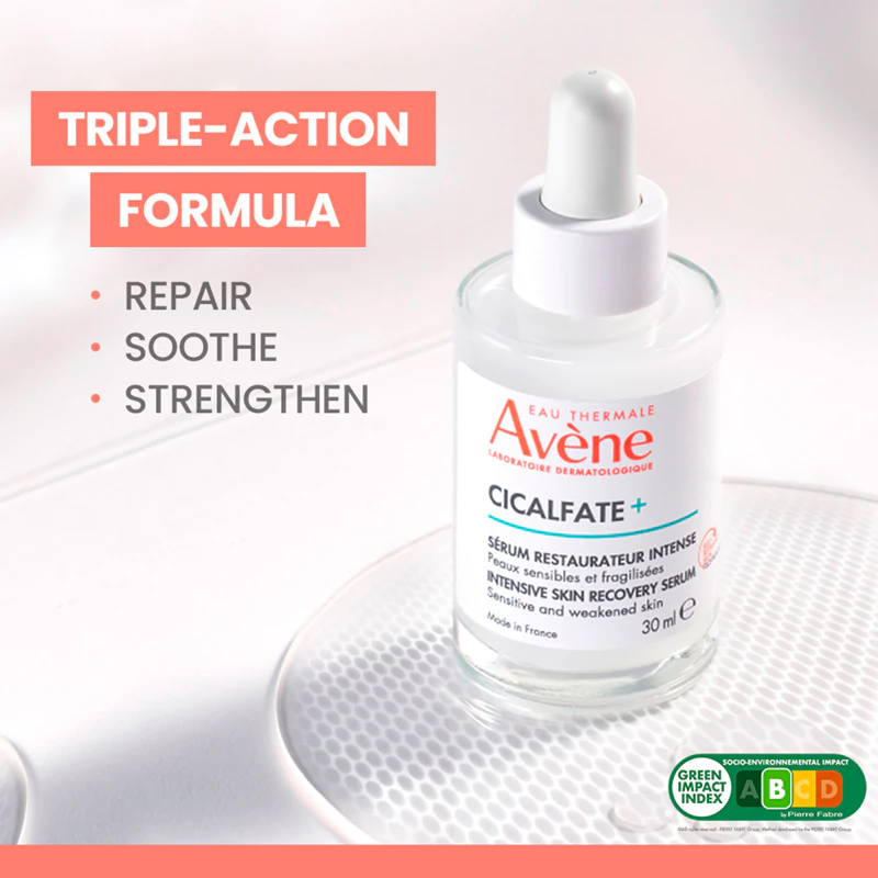 Avène Cicalfate+ Sérum Intensivo de Recuperação da Pele. Sérum intensivo que renova a barreira protetora da pele.