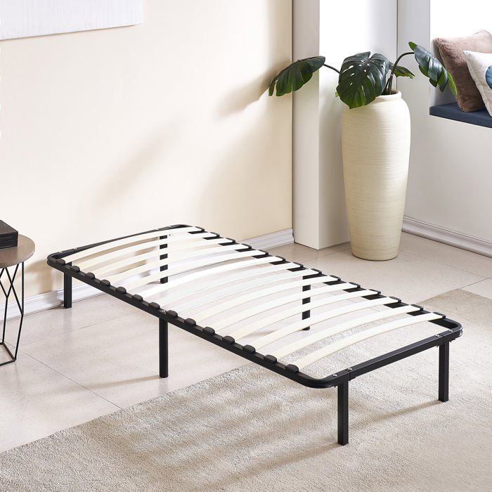 Base de cama Sampur EcoFlex de 90x190 cm - Somier de láminas de madera - Patas incluidas - Máximo confort