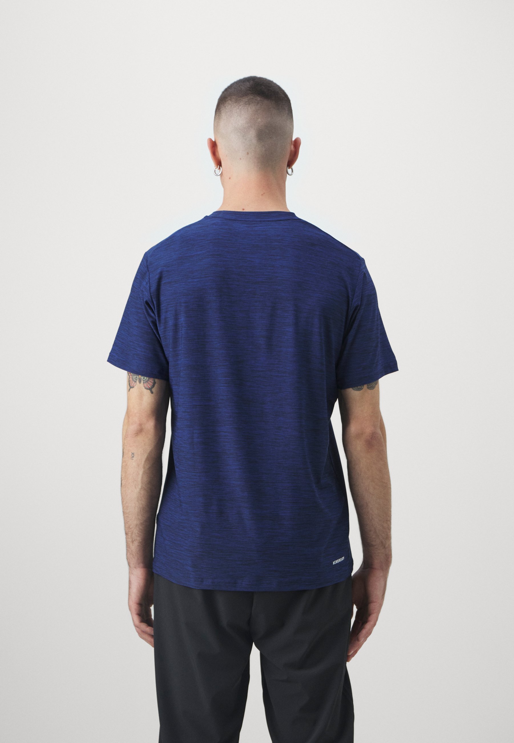adidas Performance STRETCH - Tricou sport - albastru închis/negru/alb