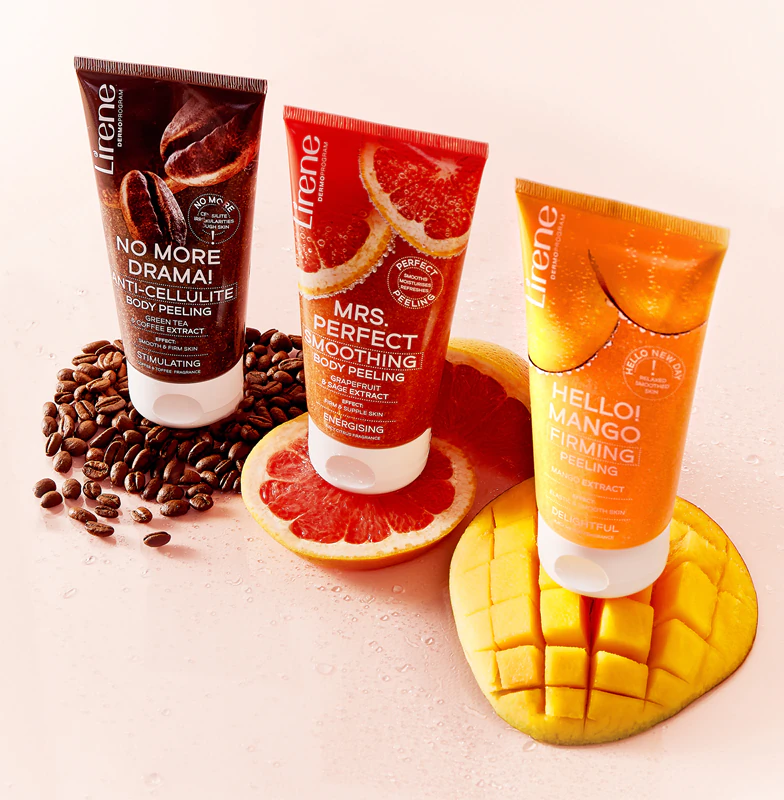 Zpevňující a vyživující tělový peeling Lirene Hello! Mango