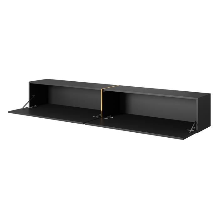 Meuble Tv - Noir - Bisira -  200 x 31,6 x 30