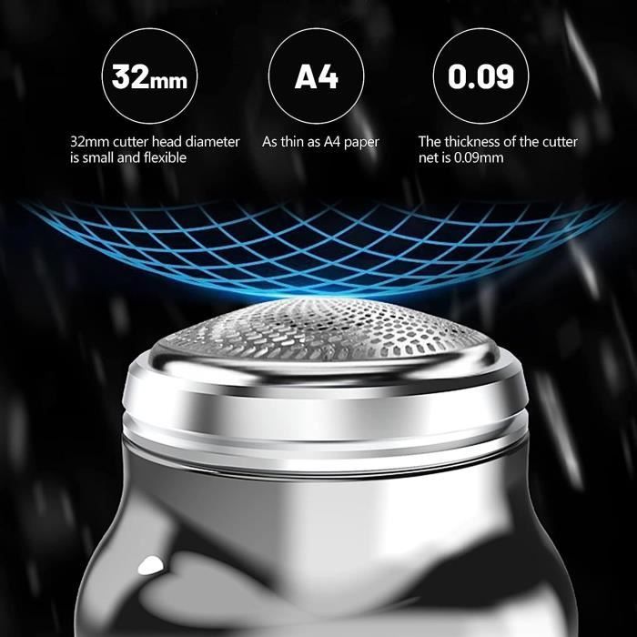 Men's Electric Razor, Mini Rechargeable Portable Electric Razor, Men's Beard Trimmer, Mini Travel Razor with 3