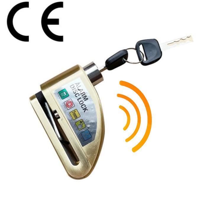 Dispositivo antirrobo para motocicleta, candado de disco con alarma para motocicleta, dispositivo antirrobo con alarma para patinete eléctrico (moto, bicicleta, patinete) - Color cobre