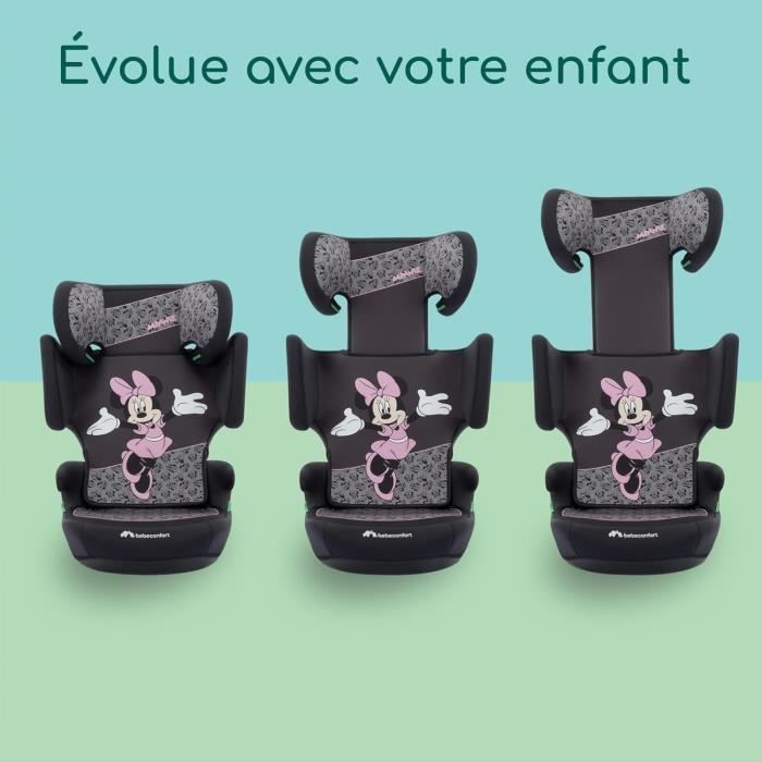BEBECONFORT DISNEY© Road Safe i-Size Minnie Silla de coche, Grupo 2/3, Elevador, 3,5 a 10/12 años, 100-150 cm, 15-36 kg, Auténtica