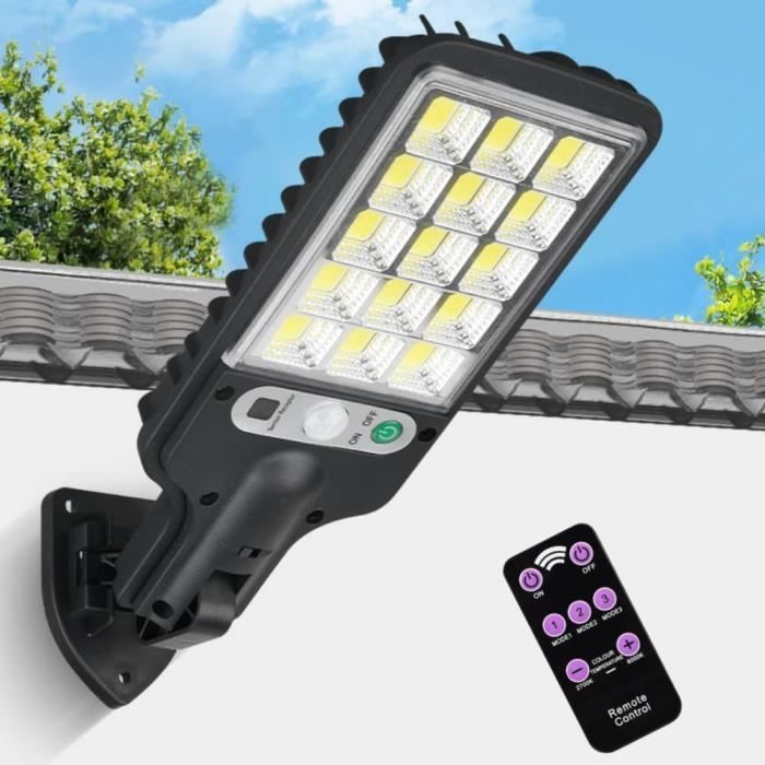Luz solar exterior con sensor de movimiento, resistente al agua, inalámbrica, 3 modos, iluminación solar exterior con 108 LED COB para J[h4934]