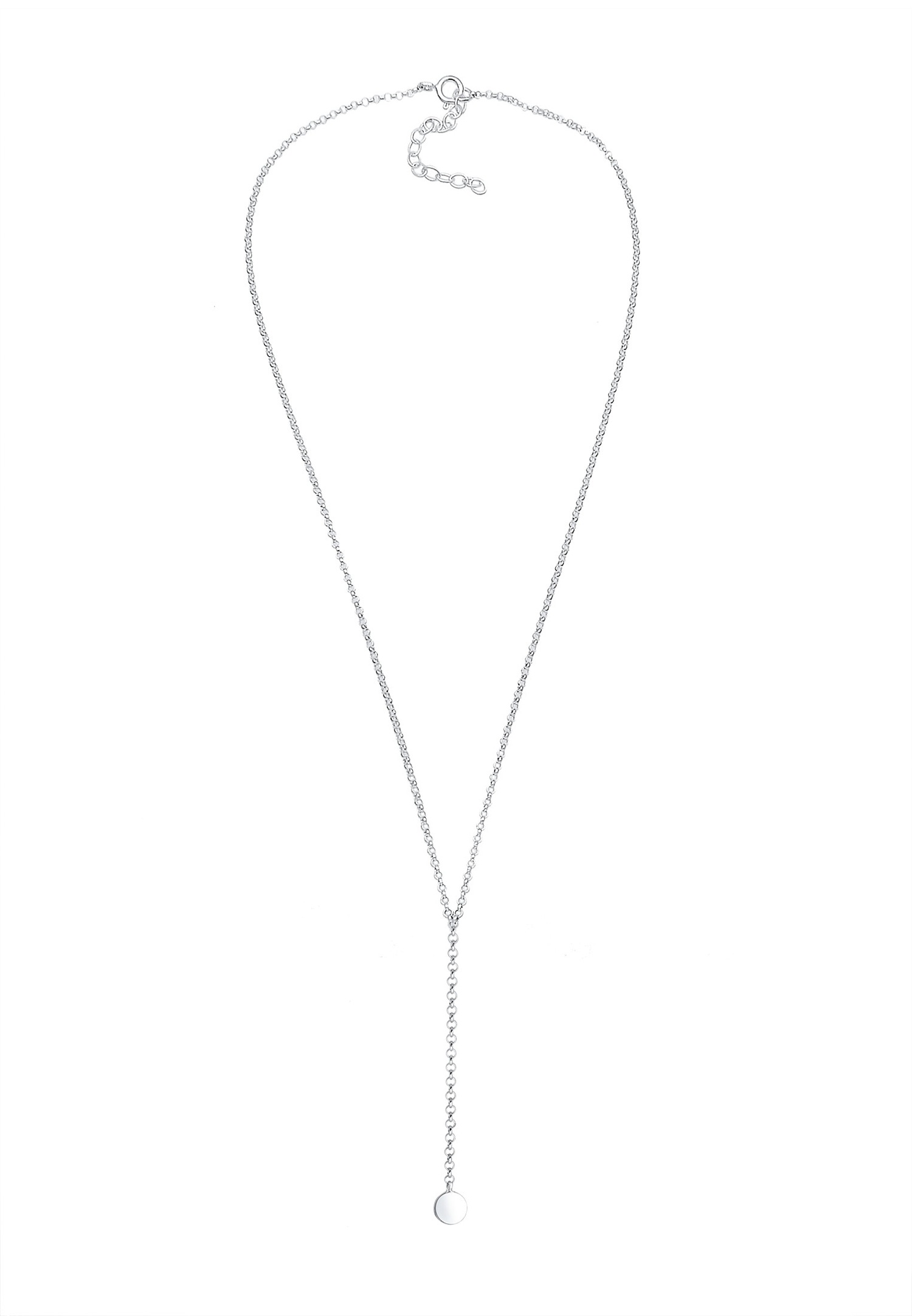 Elli Femmes Choker Chaîne en Y Plaquette Géo Argent Sterling 925