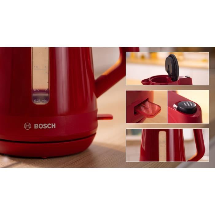 Bollitore BOSCH TWK1M124 MyMoment - Rosso - Capacità 1,7 l - Base girevole a 360° - Filtro anticalcare