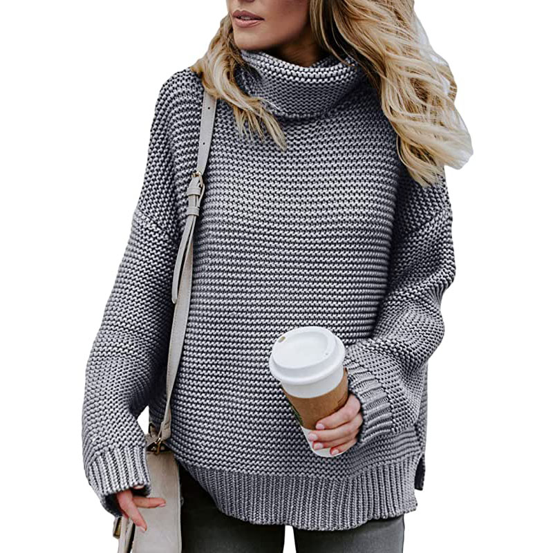 Pulls à col roulé épais Asvivid pour femmes, manches longues, en maille.