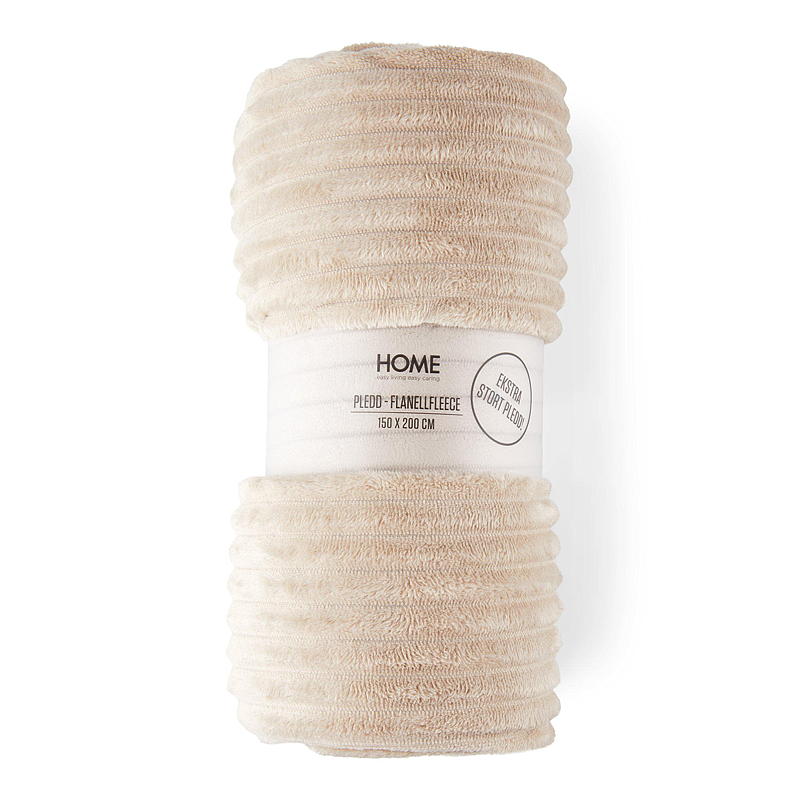 Hjemmeteppe 150 x 200 cm flanellfleece sand
