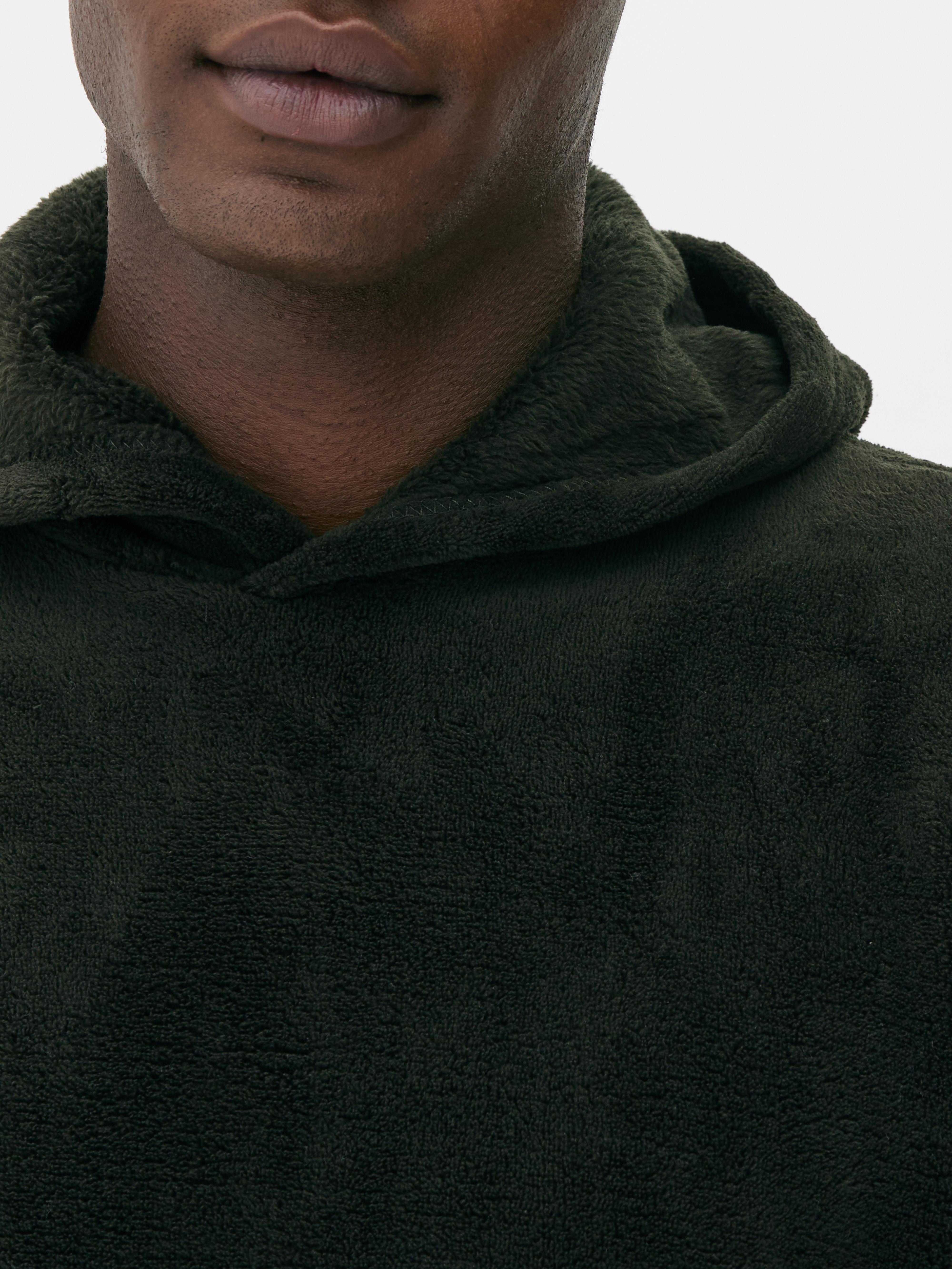Pijamale din fleece cu glugă Pijamale calde din fleece cu glugă și manșete la gleznă