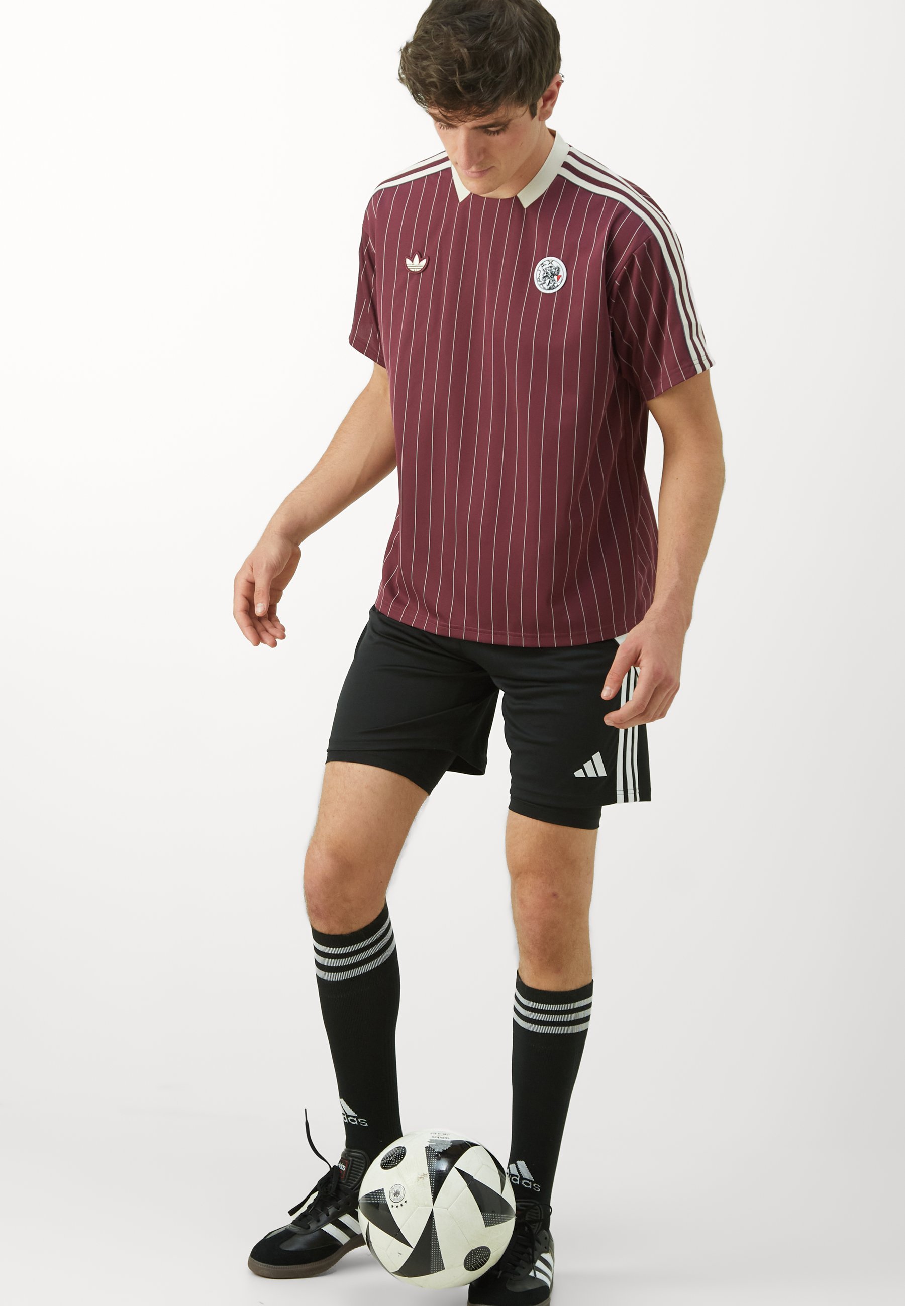 adidas Originals AJAX ICON JERSEY - T-skjorte med print - black/white/white