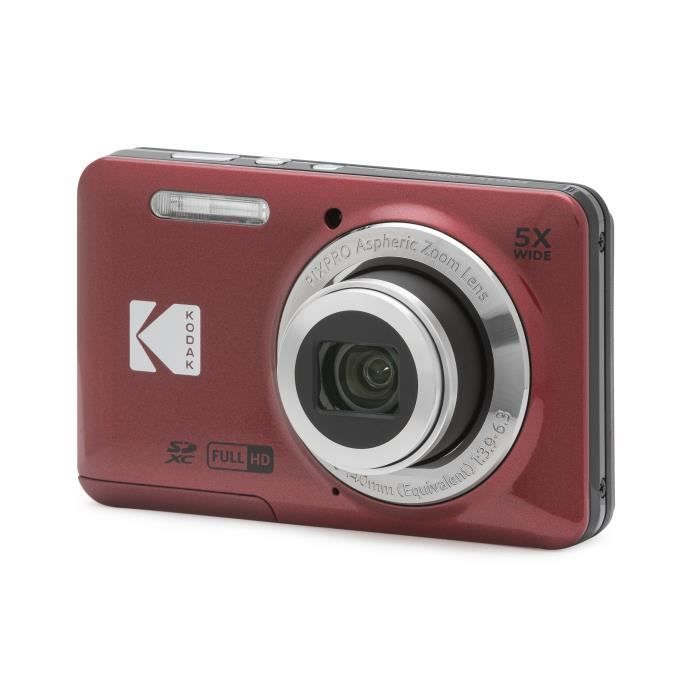 KODAK Pixpro FZ55 - Appareil Photo Numérique 16 MP, Zoom Optique 5X, LCD 2.7, Stabilisateur Optique, Vidéo HD 720p, ?Li-ion - Rouge