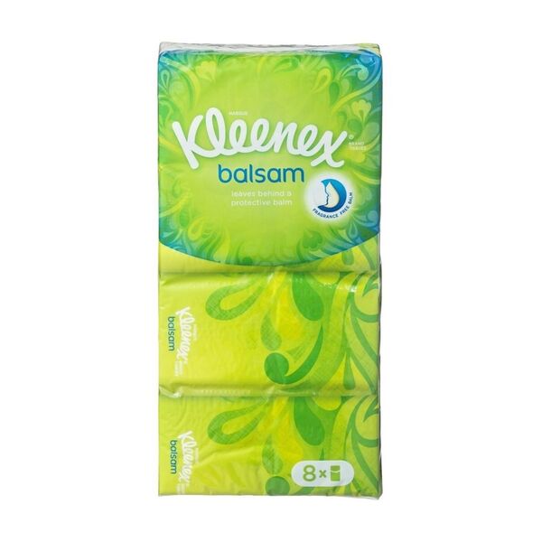 Lenços de papel Kleenex Balsam<br>8 x 9 unidades