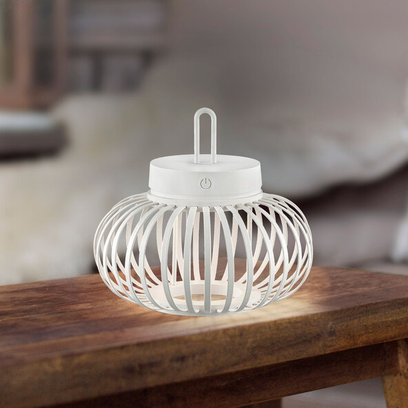 Lampă de masă și de podea Korga LED cu baterii, albă, ⌀ 25 cm