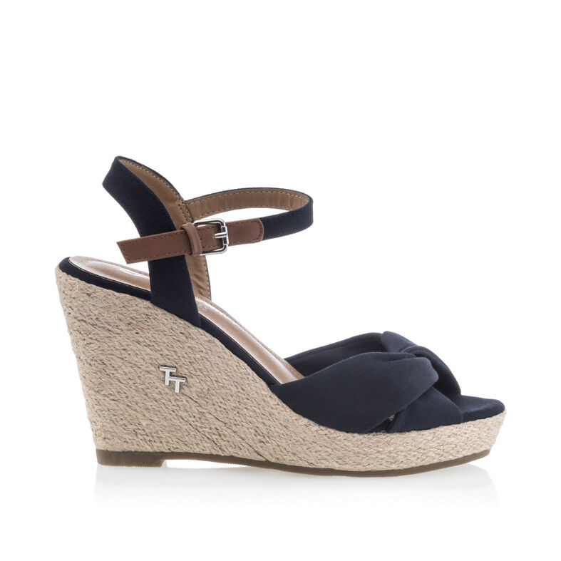 Blaue Damen-Espadrilles mit Seilsohlen