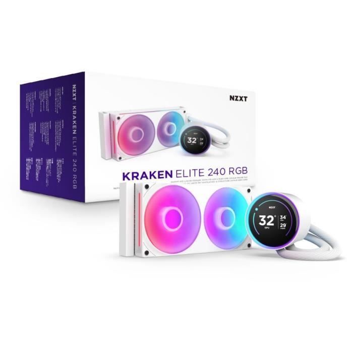 Raffreddamento a liquido - NZXT - RL-KR24E-W2 - Kraken Elite 240 RGB - Schermo da 2,72
