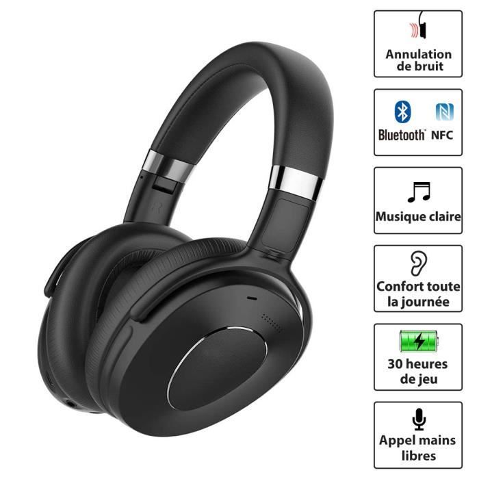 COWIN SE8 Écouteurs avec suppression active du bruit Écouteurs sans fil Bluetooth à placer sur l’oreille avec microphone/Aptx