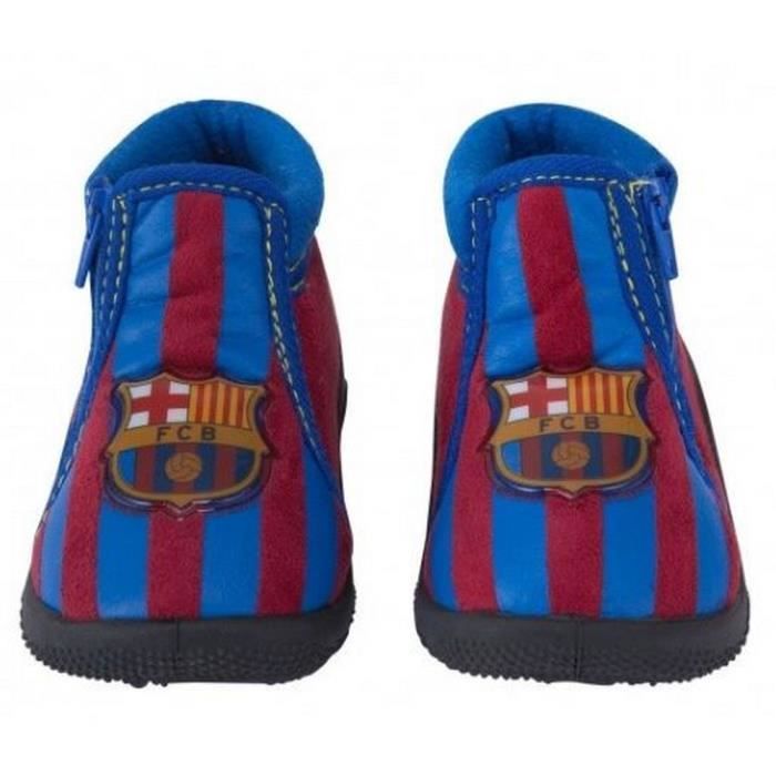 Patucos de bebé - FC Barcelona - Talla 21 - Azul - Poliéster - Antideslizantes - Cierre de cremallera