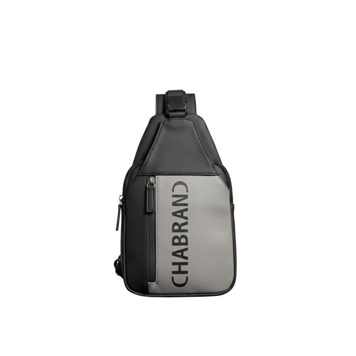 Bolsa coldre com zíper Chabrand Touch Bis, preta/cinza