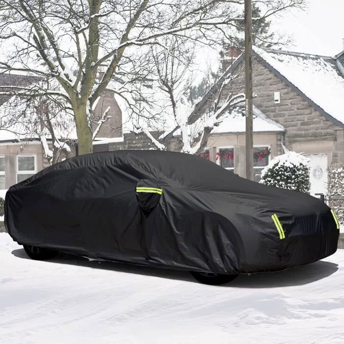 Funda para coche sedán 210T 480x180x150cm, impermeable para exteriores, color negro.