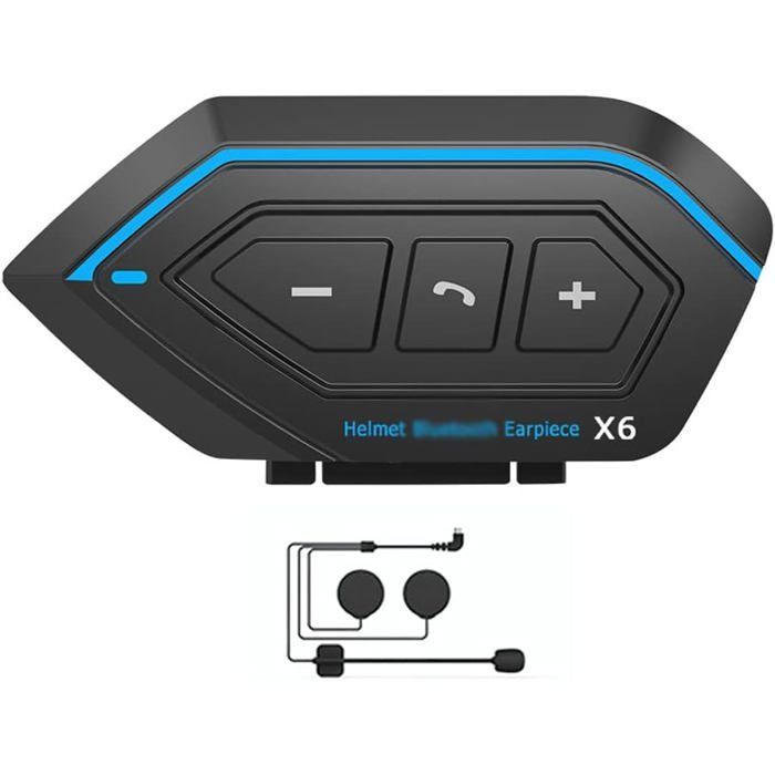 Intercomunicador Bluetooth para motocicleta, casco de motocicleta BT5.0 resistente al agua con intercomunicador, reducción de ruido y soporte para llamadas.