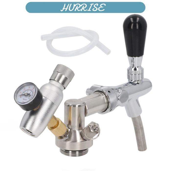 Sonew Distributeur de fût de bière Distributeur De Fûts De Bière En Acier Inoxydable Argenté Régulateur Inodore OB art accessoire