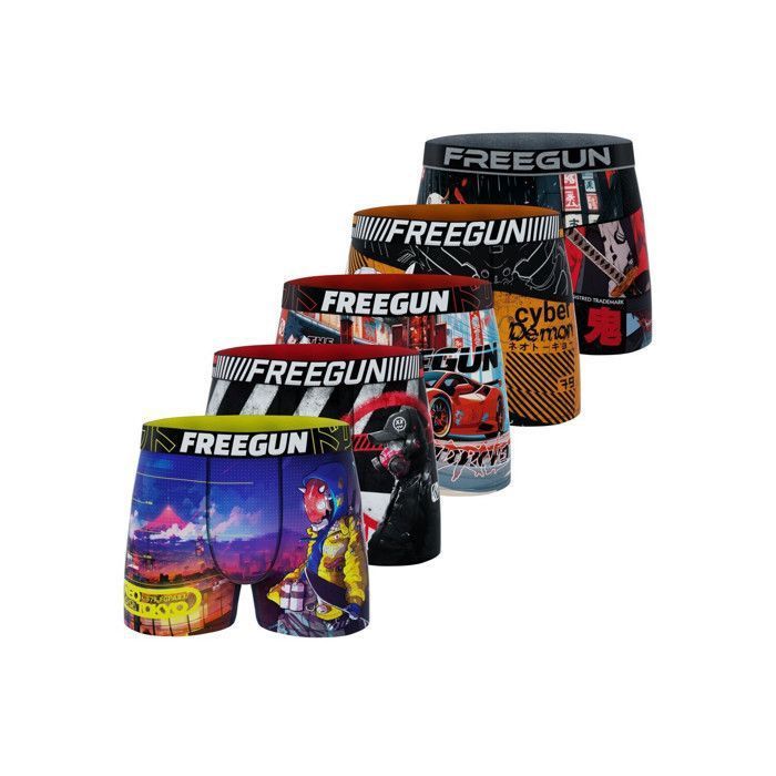 Freegun Men's Boxer Shorts - Red (Pack of 5)