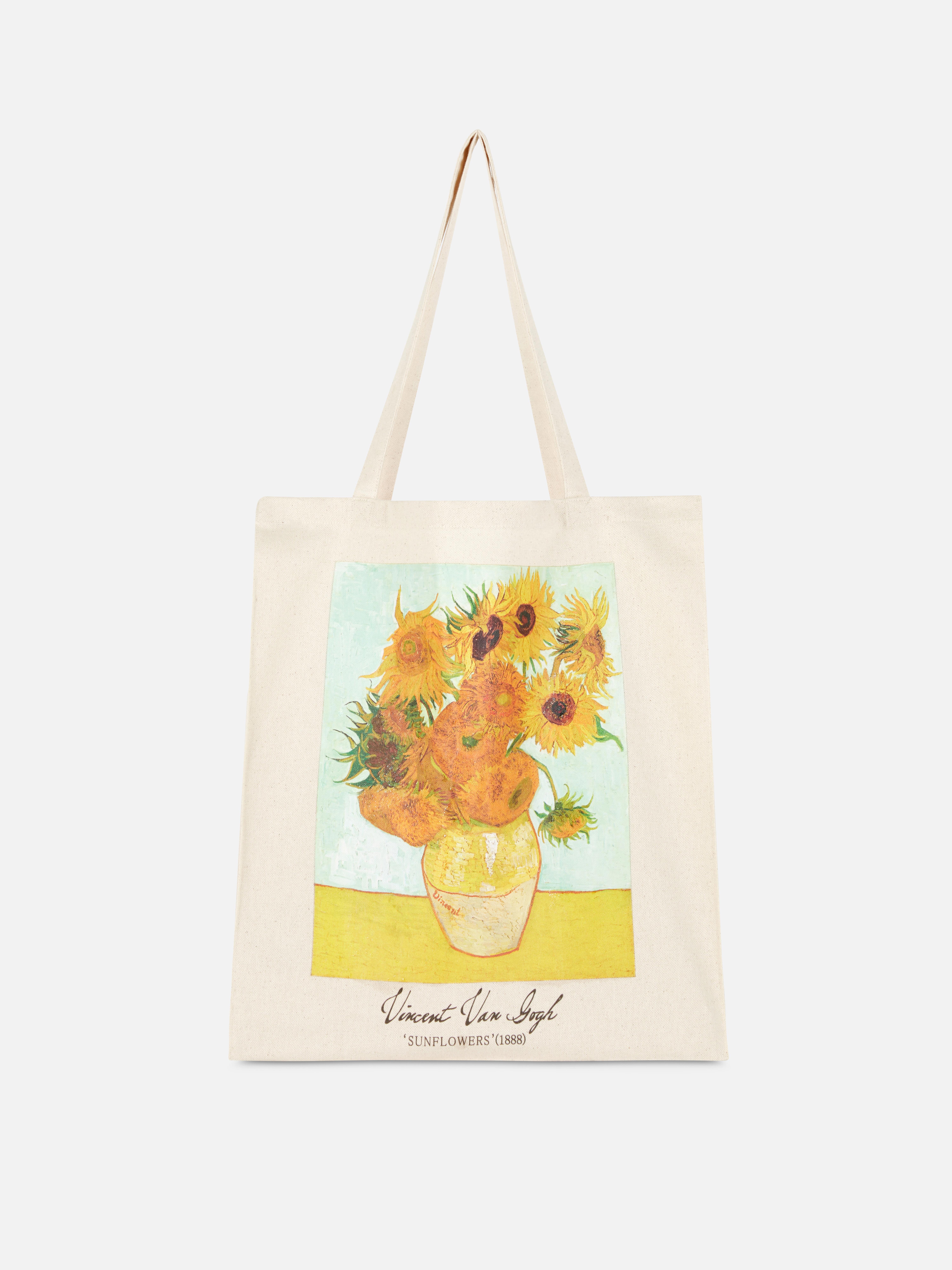 Geantă tote cu floarea-soarelui Vincent van Gogh Pune-ți accesoriile în centrul atenției cu această geantă Van Gogh din pânză