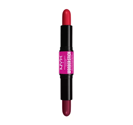 NYX Professional Makeup Wonder Stick dwustronny róż do policzków 05 Bright Amber   Fuchsia 2 × 4 g