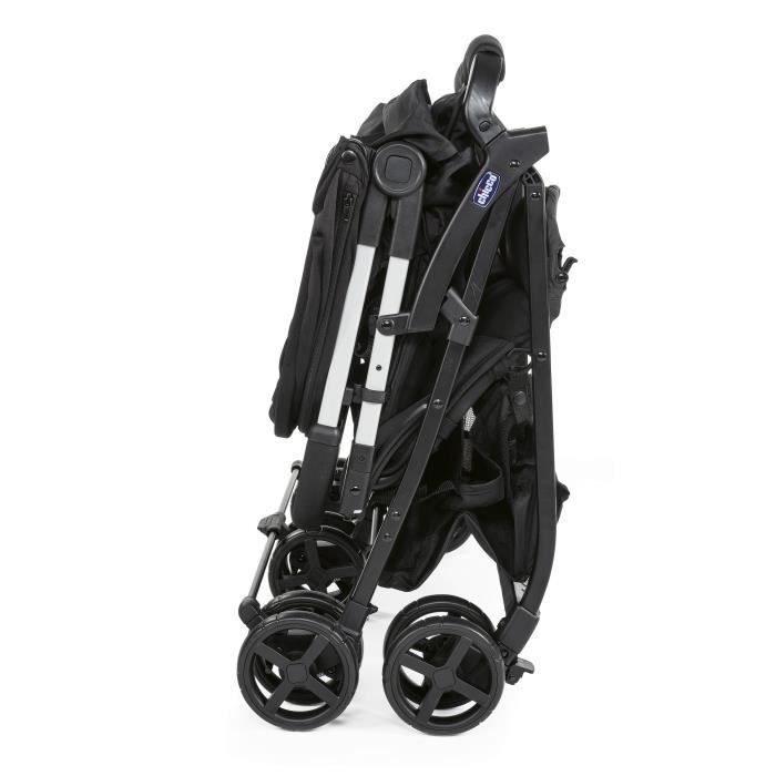 CHICCO Ohlala Twin Compact Double Stroller - From birth - Up to 15kg - 78cm wide - Safety bar - Black night
