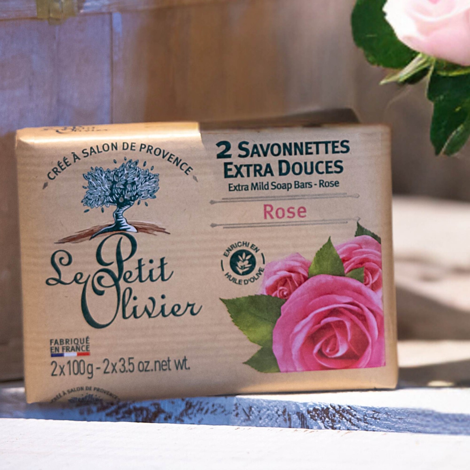 Le Petit Olivier 2 Savonnettes Extra Douces Rose