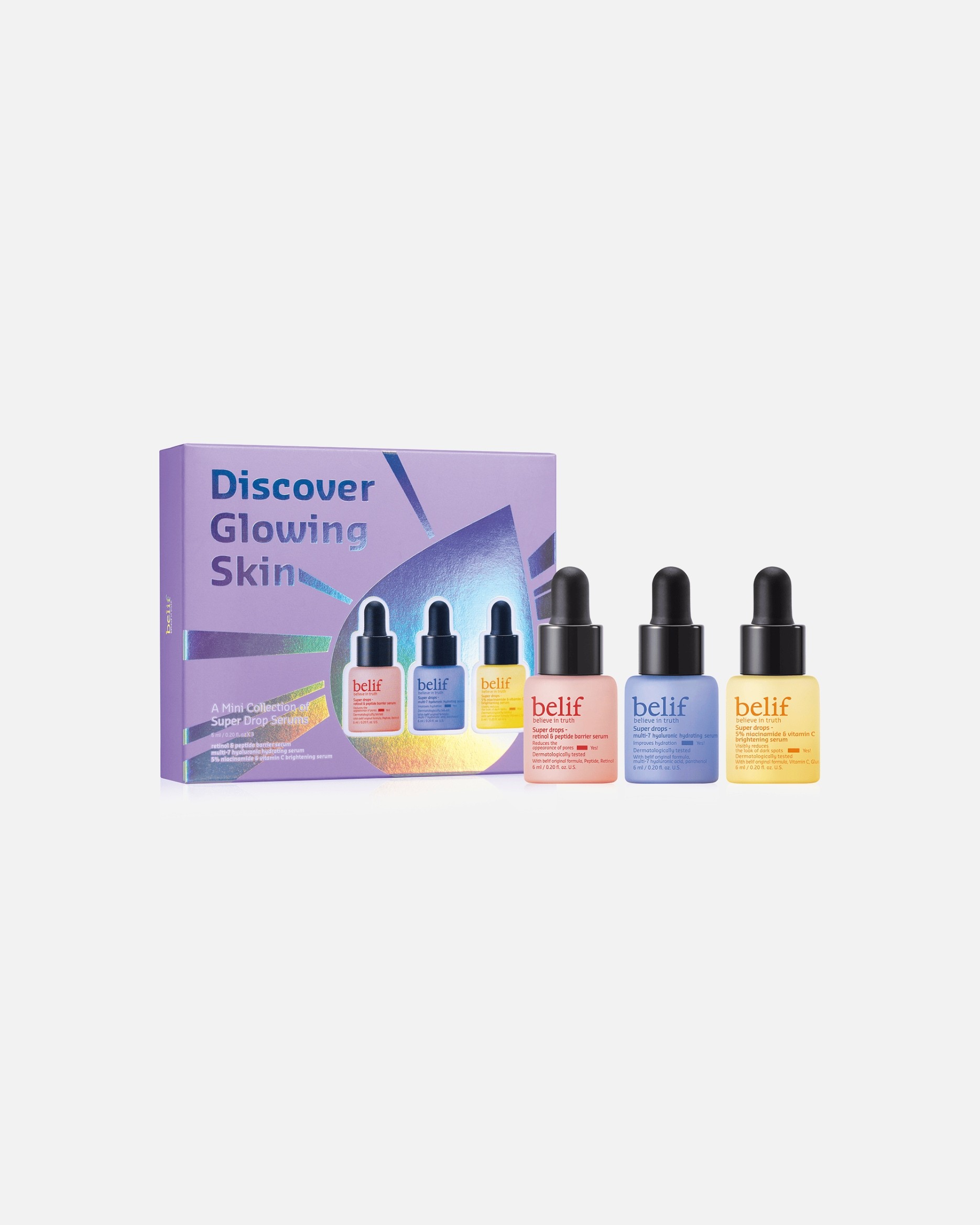 Belif set za njegu lica „Discover Glowing Serum Mini Kit“ – 1 komad