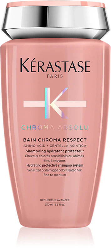 Shampoo hidratante Kérastase Chroma Absolu Bain Chroma Respect para cabelos com coloração.