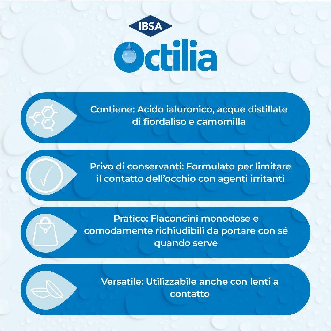 OCTILIA Octilia Gotas Oftálmicas Naturales 10 frascos desechables para ojos irritados y rojos