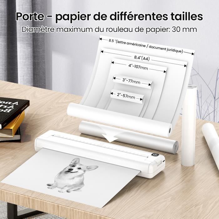 Impresora térmica A4 - UVERBON - Portátil - Sin tinta - Bluetooth - 100 hojas incluidas