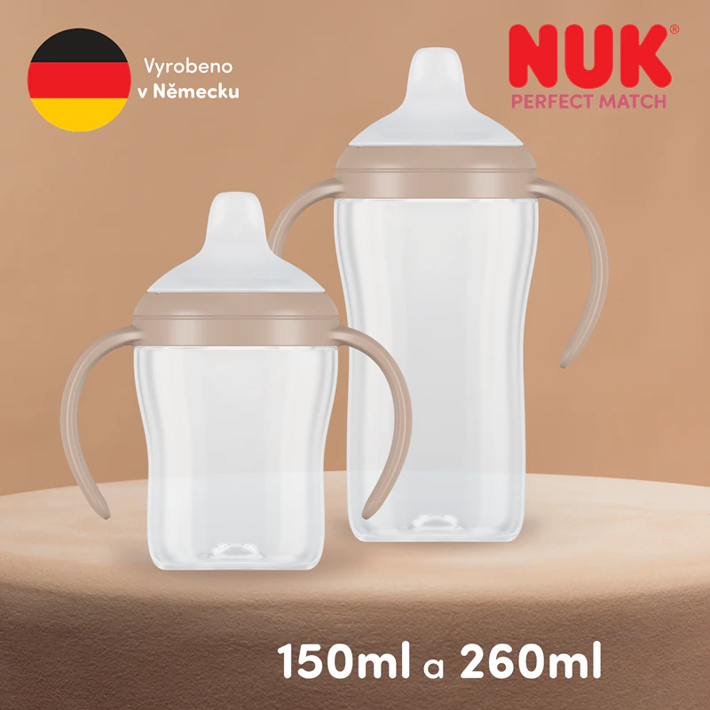 Garrafa de aprendizagem NUK Perfect Match Hippo com controlo de temperatura