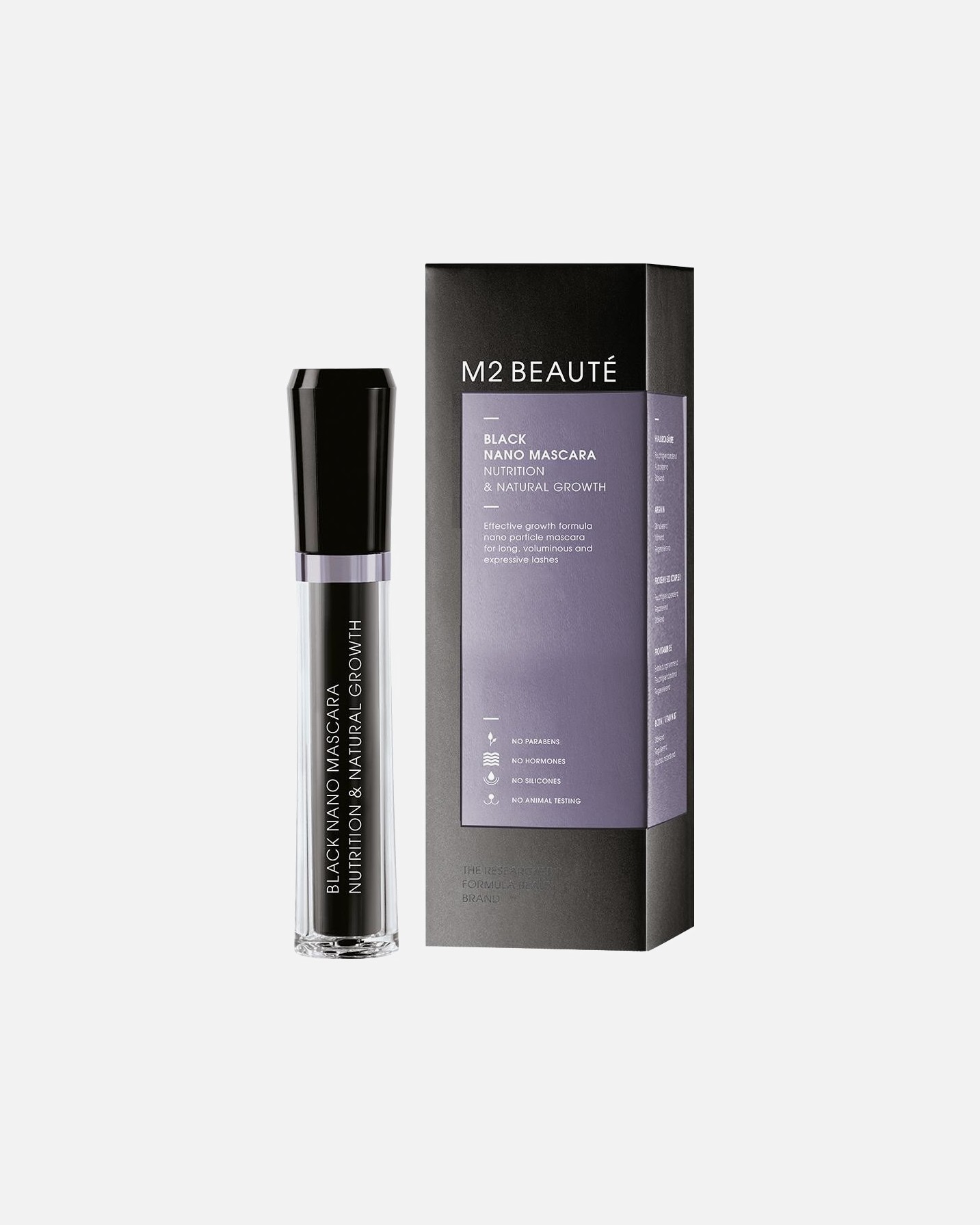 M2 Beauté Mascara Black Nano Mascara Care & Natural Growth - 6 ml