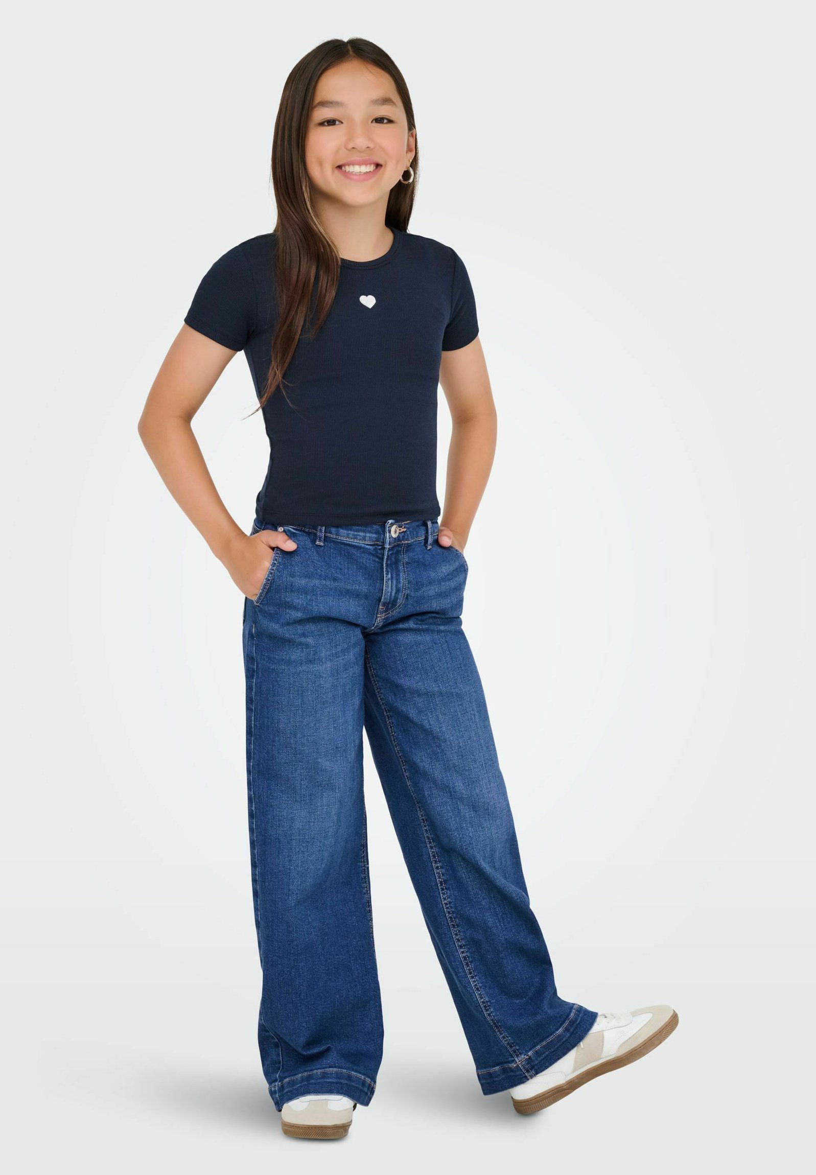 ALLEEN VOOR MEISJES - Uitlopende jeans - licht tot mediumblauwe denim