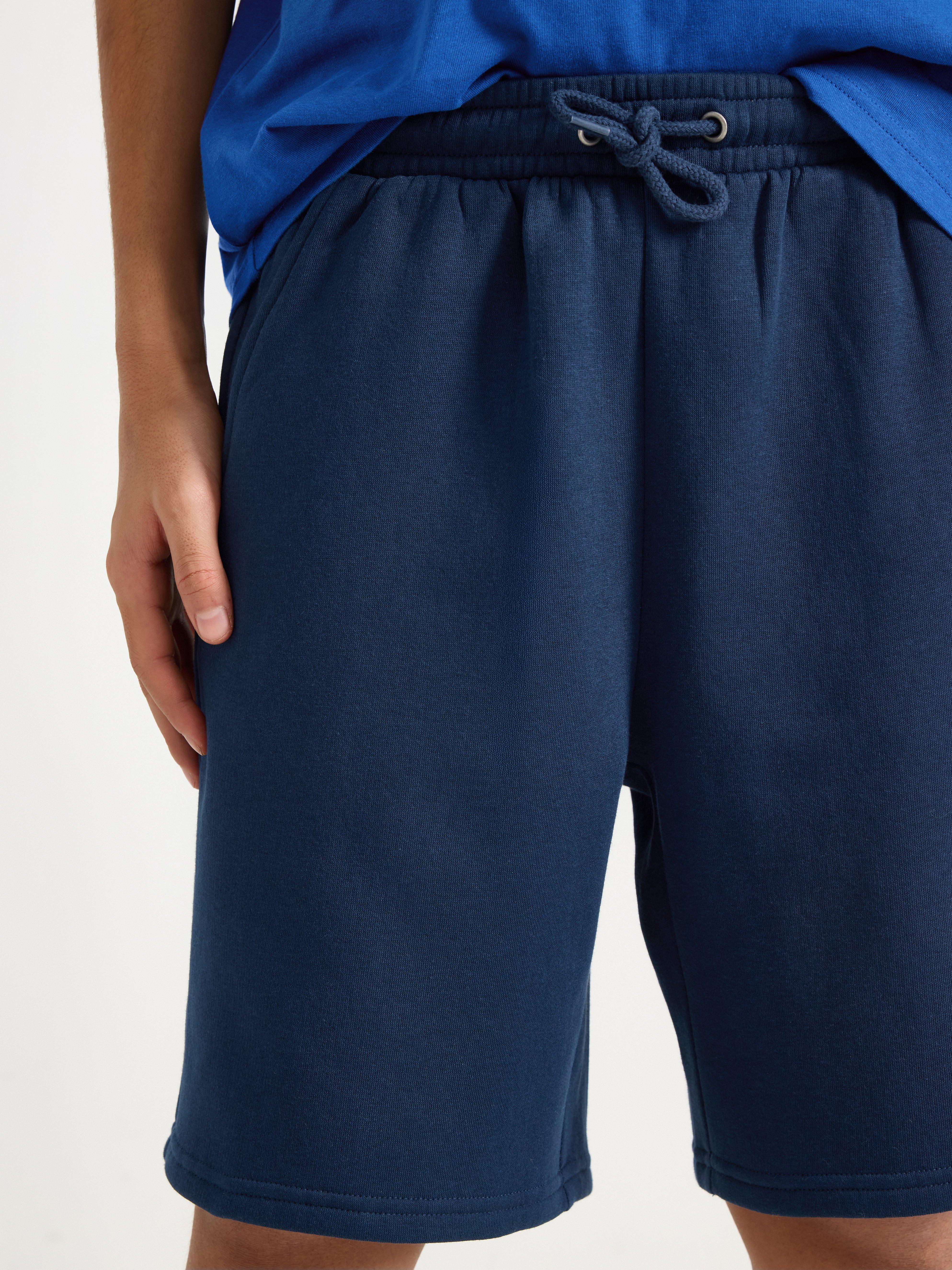 Short en jersey avec intérieur brossé bleu foncé