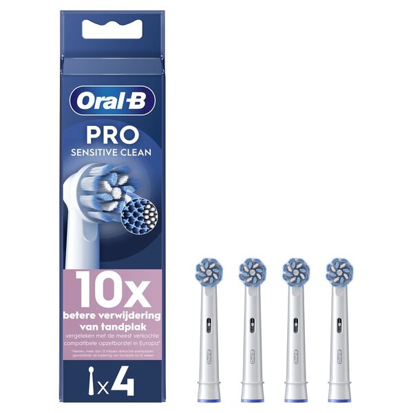 Oral-B Pro Sensitive Clean Opzetborstels<br>wit, 4 stuks