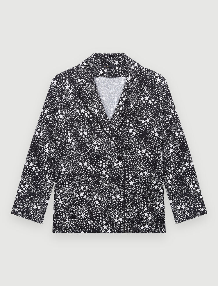Oversized shirt met sterrenprint - Mix Etoiles Noir Blanc