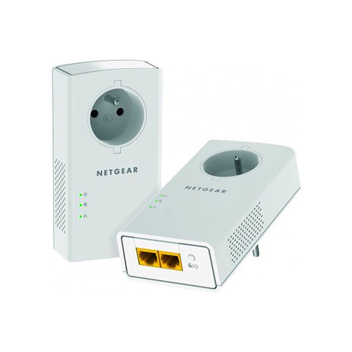 NETGEAR 2000Mbps Powerline Kit with 2 Gigabit RJ45 Ports and Power Pass-Through - PLP2000