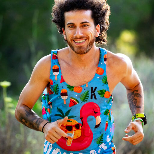 Μπλούζα για τρέξιμο Kamuabu Aloha Pineapple με τιράντες, 90γρ.