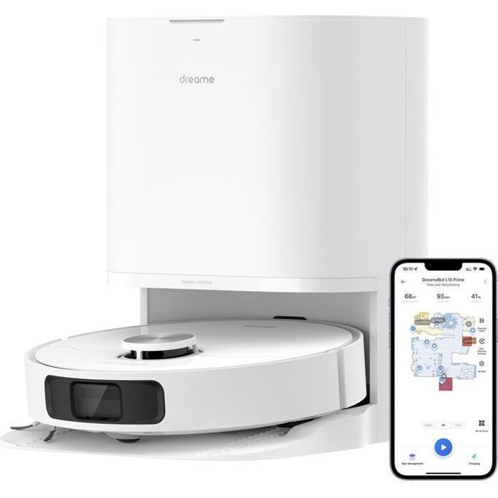 Robot aspirapolvere Dreame L10 Prime - Pulizia automatica a 4000 Pa - Navigazione LDS