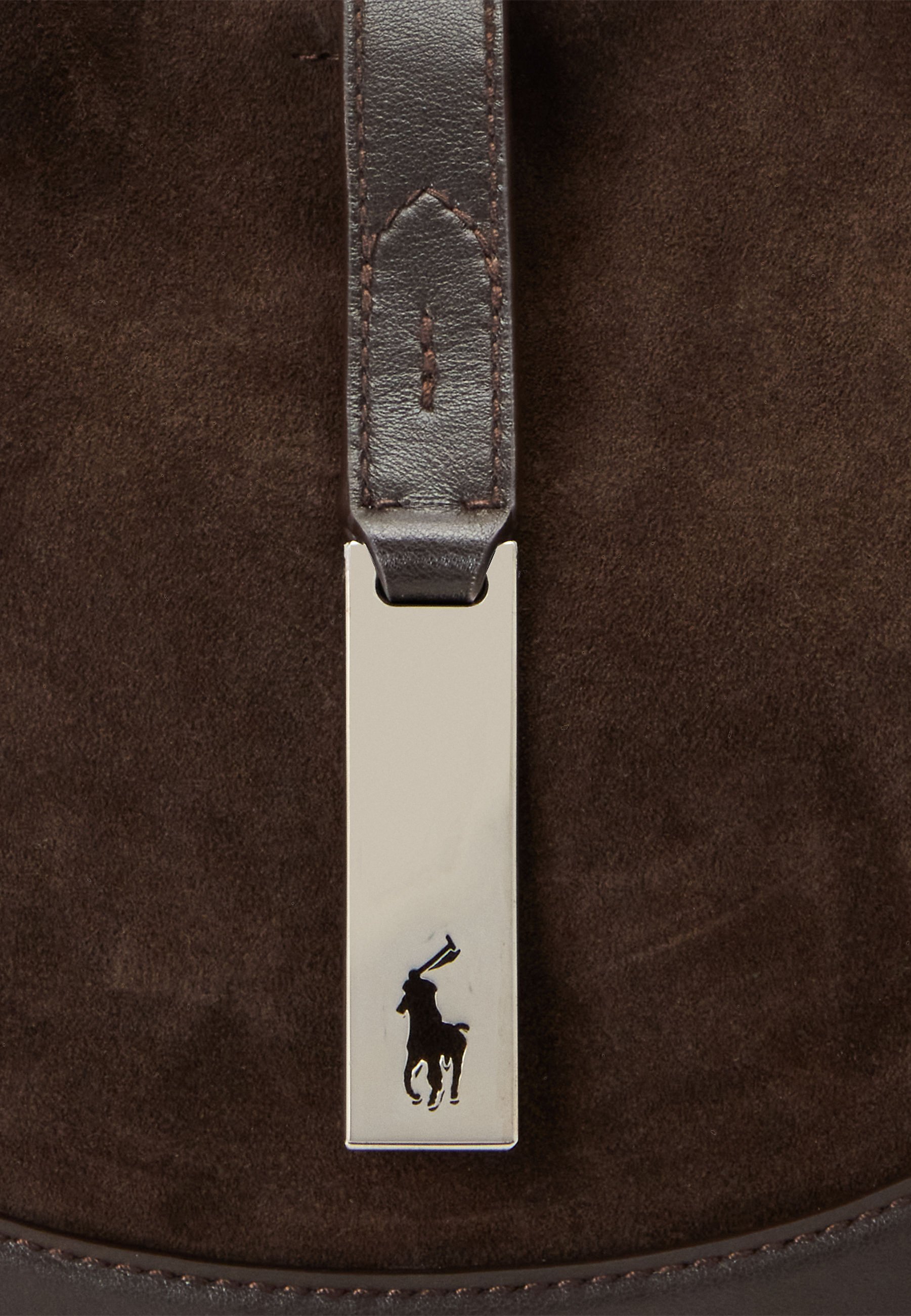 Polo Ralph Lauren POLO ID MALA TORBA OD ANTILOP KOŽE - Torba - čokoladna