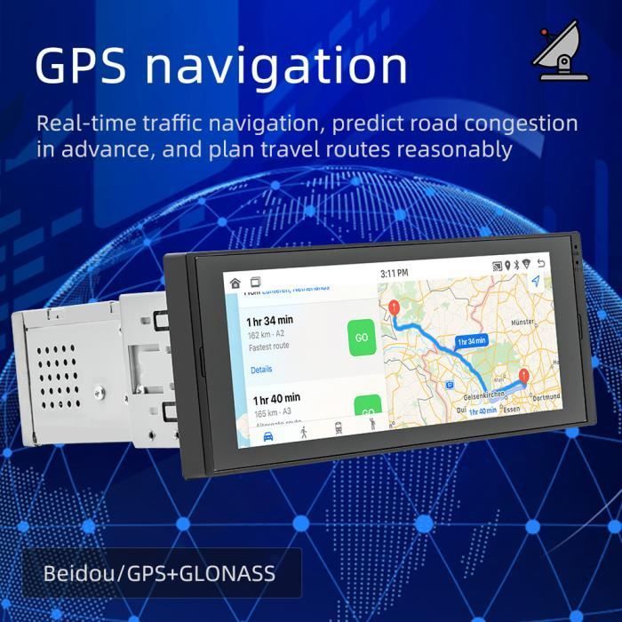 Radio para coche PRUMYA SWM-686 con Bluetooth - Pantalla táctil de 6,9 pulgadas - Navegación GPS - WiFi
