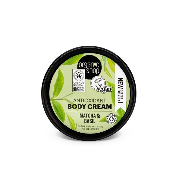 „Organic Shop“ antioksidacinis kūno kremas su mača ir bazilikais, 250 ml
