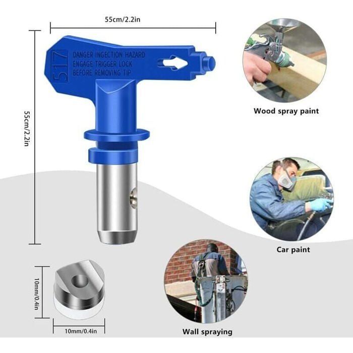 6 Pièces Buse de Pulvérisation Airless, Buses de Pulvérisation Réversibles Sans Air, Buse Airless pour Pistolet à Peinture