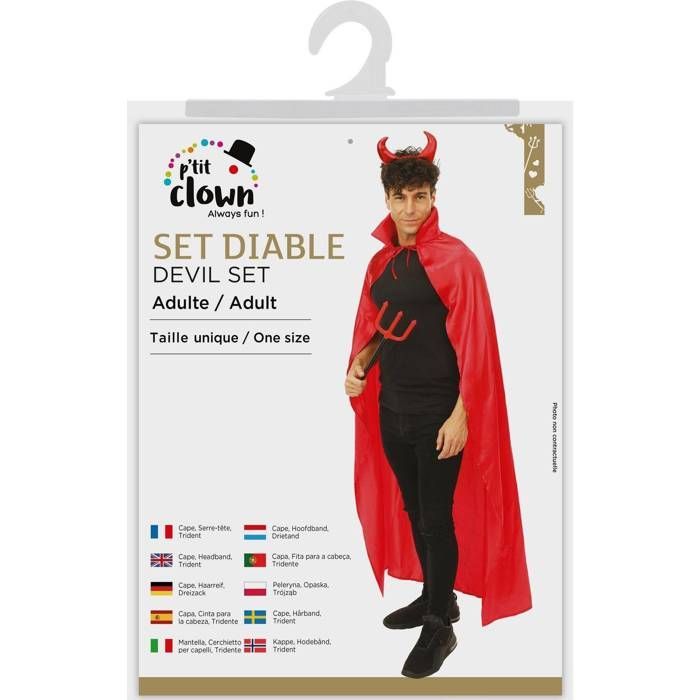 Diablo - Payaso pequeño - Adulto - Talla única - Rojo - Herramienta práctica