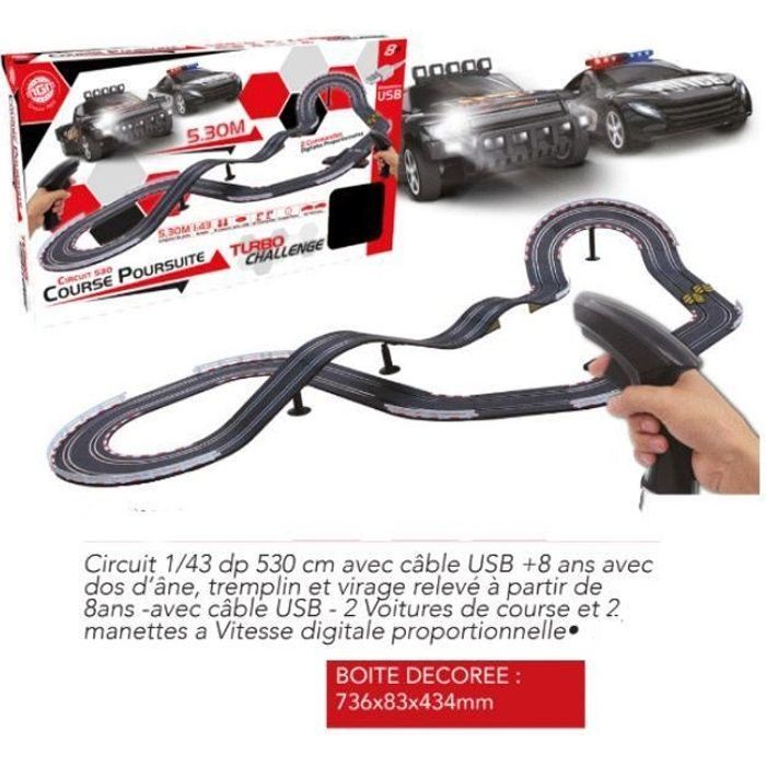 Hot Wheels 530cm Jump Racing Track - MGM - 530cm Jump - 2 USB Cars - Black